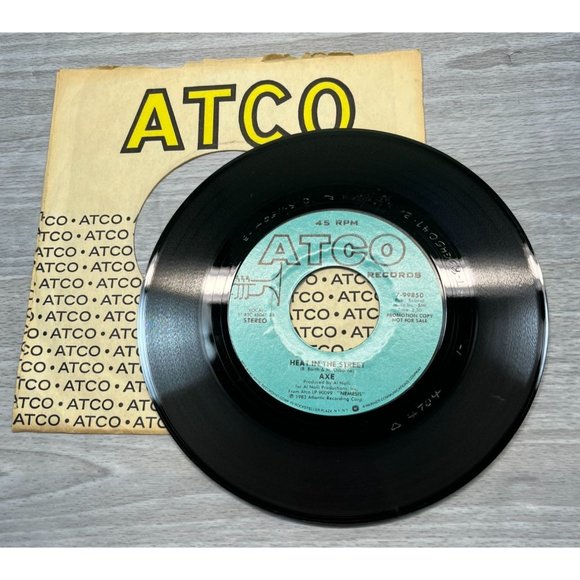 Axe The Heat in the Street 45 Rock Promo Atco 7-99850 Stereo 1983 Nemesis - Picture 4 of 4